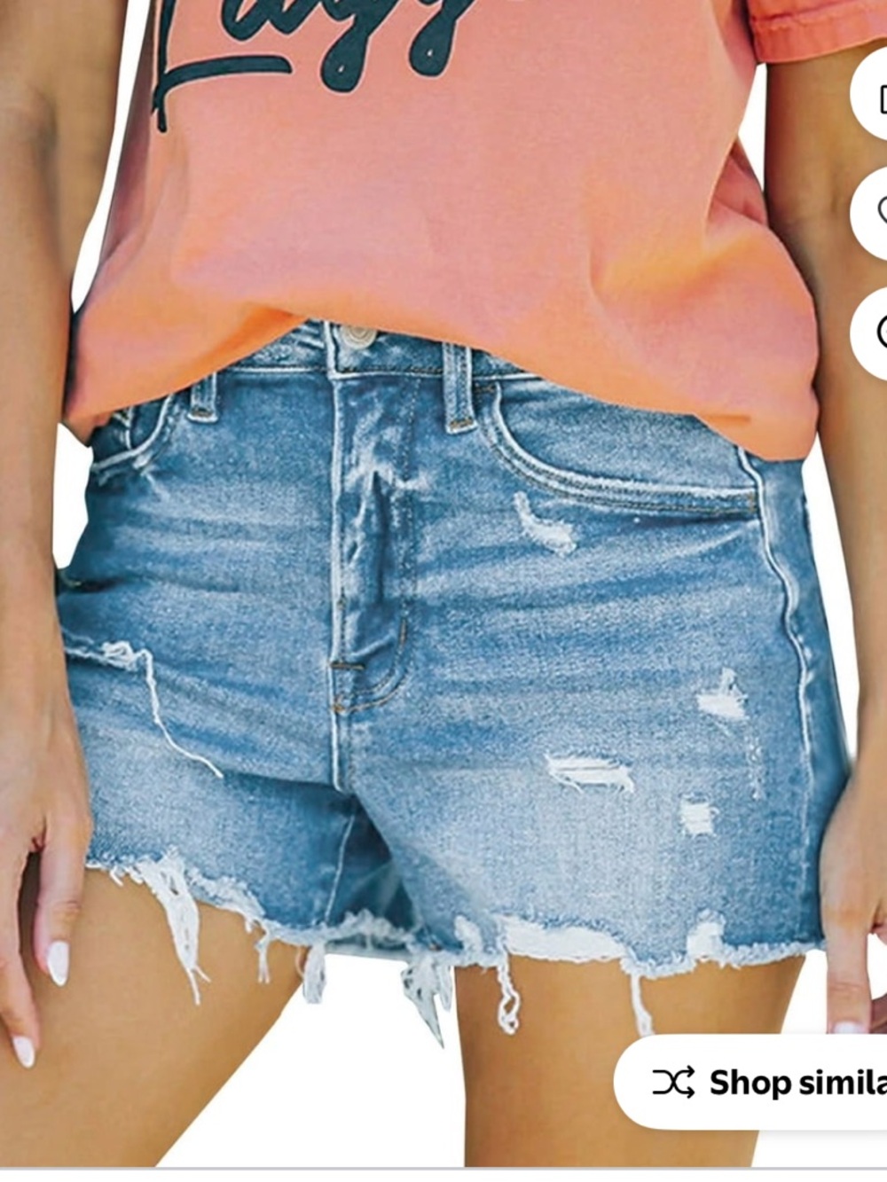 AEO Classic Distressed Denim Shorts - Blue